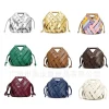 Sac à main tissé à la main, nouvelle mode, Triangle inversé, sac seau à Clip, sac à bandoulière pour femmes, Style Vintage, doublure en Polyester