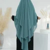 2 couches en mousseline de soie longue khimar femmes musulmanes hijab modeste prière eid hijabs foulard châle long djellaba niqab vêtement de prière