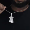 bijoux hip hop fins pour hommes, plaqué or 18 carats, argent sterling 925, diamant vvs moissanite glacé, pendentif tête de jésus