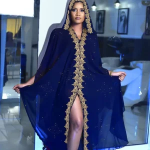 Robe Abaya de dubaï pour femmes musulmanes en mousseline de soie, Maxi caftan, robes de soirée africaines, Kimono, vêtements islamiques, perles de luxe