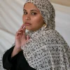 Écharpe hijab en satin de coton imprimé, nouveau design, respirant, doux, long, à la mode, Écharpe de sauna, hijabs musulmans, châle du ramadan