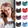 bandeau bohème élastique turban chapeaux vintage noeud large femmes bandeau coton extensible boho yoga bandeau pour danse motard