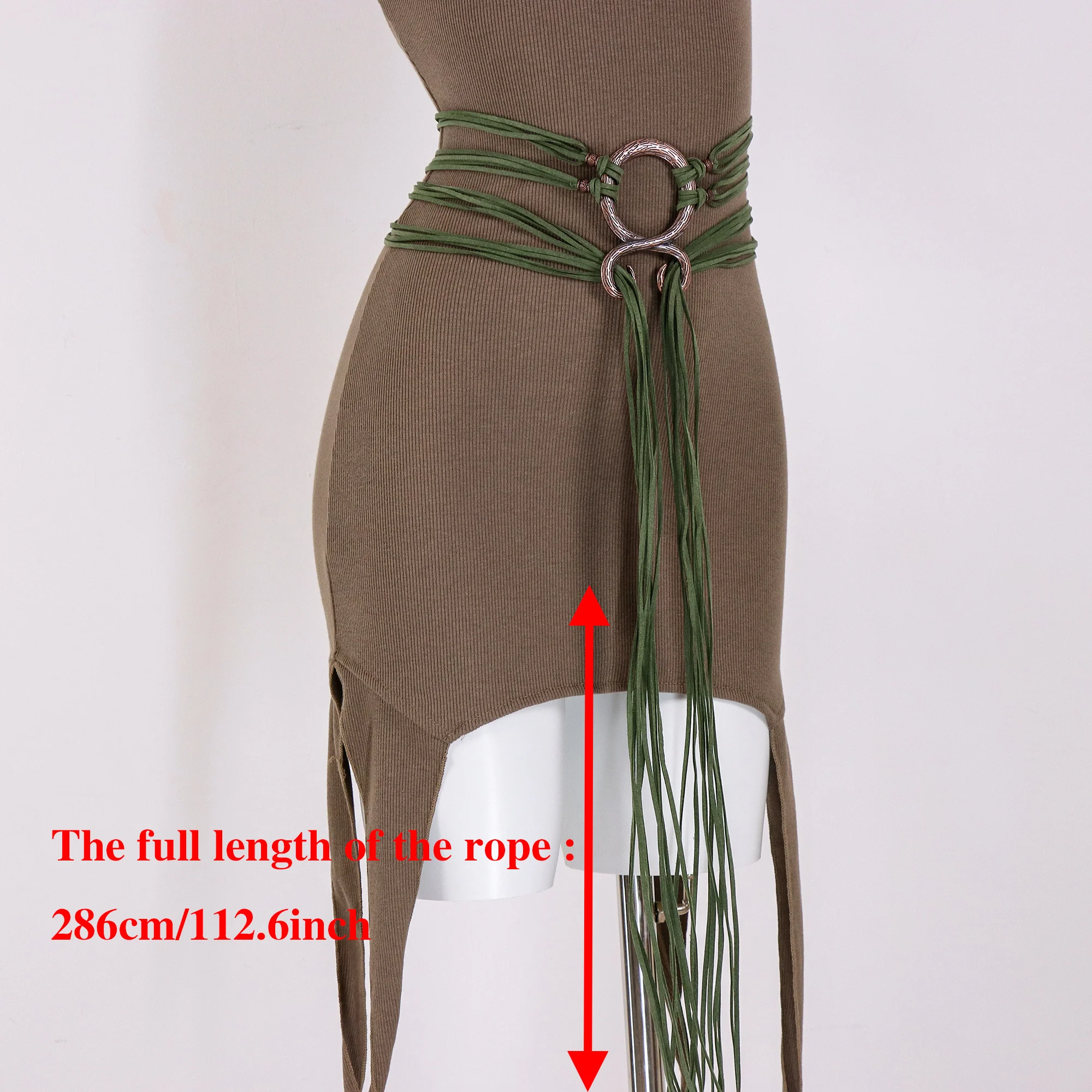 Ceinture nouée à anneau de corde longue médiévale pour femmes, ceinture de corde nouée à la taille de sorcière nordique, accessoires de Costume de la Renaissance Viking