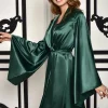 robe de mariée courte en satin, manches larges, kimono, robe de chambre pour femmes, blanc ivoire, barchelorett, fête, cadeau de noël pour femme
