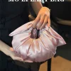 sac à main en satin avec nœud papillon pour banquet, pochette de fête de mariage, sac à main de luxe pour femmes, sac de soirée exquis à paillettes et diamants