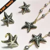 2025 Original mode étoile perle collier boucles d&rsquo;oreilles Bracelet anneau réglable de luxe pour les femmes ensemble de bijoux accessoires de fête