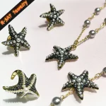 2025 Original mode étoile perle collier boucles d&rsquo;oreilles Bracelet anneau réglable de luxe pour les femmes ensemble de bijoux accessoires de fête