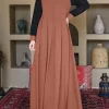 zanzea ramadan musulman abaya robe dubaï hijab robes femmes automne à manches longues patchwork robe plissée robe d'été robe islamique