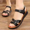 sandales pour femmes couleur unie bout ouvert pantoufles femmes en plein air plage chaussures décontractées antidérapant semelle souple sandales sandalias de mujer