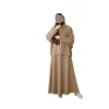 mode musulmane ensemble femmes jupe musulmane coton ensembles 2 pièces abaya avec bouton modeste arabe islamique en gros eid plaine abaya costume