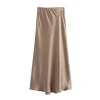 jupes longues en satin queue de poisson pour femmes, jupe maxi d'automne