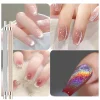 aimants pour nail art, or et argent, double extrémité, barre magnétique, outil de manucure pour vernis à ongles, décoration de conception de gel