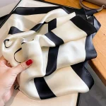 InjSquare-Foulard imprimé pour femme, châle Hijab, bandana, col rond, 2024 vrais cheveux, main, design, marque de luxe, 100%