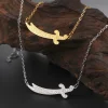 kkjoy – pendentif épée islamique en acier inoxydable, colliers musulmans, bijoux religieux, cadeau pour hommes et femmes