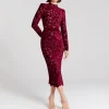 Robe de soirée brodée élégante à manches longues pour femmes, nouveau Style, mode transfrontalière, moyen-orient, asymétrique, automne hiver