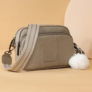 100% Sac de messager en cuir véritable femmes mode Style femme Sac à main avec large bandoulière de luxe ampoule de cheveux Sac à bandoulière