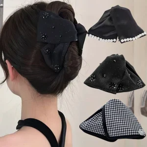 Grand strass arc griffe de cheveux crabe perles élégantes épingles à cheveux femmes filles doux ornement de cheveux pinces à cheveux accessoires de cheveux de mode