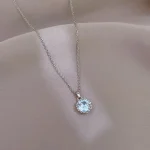 Pendentifs en zircon micro incrustés, collier de luxe léger et simple pour femmes, bijoux à la mode