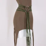 Ceinture nouée à anneau de corde longue médiévale pour femmes, ceinture de corde nouée à la taille de sorcière nordique, accessoires de Costume de la Renaissance Viking