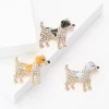 broche chiot en strass pour femmes, unisexe, en émail, animal, épingles à revers pour chien, sac à dos de fête de banquet, cadeaux, accessoires bijoux