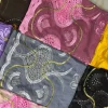 2025 pas cher luxe écharpe enveloppement Voile Hijab broderie dentelle qualité coton Hijabs femmes musulmanes voile vêtements avec strass