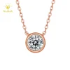 M-JAJA 1ct lunette Moissanite pendentif collier diamant collier pour femmes 18K plaqué or Rose S925 argent clavicule chaîne bijoux