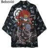 bebovizi style japonais chat samouraï kimono streetwear hommes femmes cardigan japon harajuku anime robe anime vêtements 2023 été