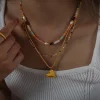 collier de perles d'eau douce pour femme, pierre naturelle colorée, bijoux de mode bohème perlés, cadeau pour fille, vente en gros