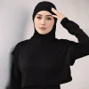 Abaya-Hijab pour femmes musulmanes, nouvelle collection, hijab, tissu jersey, écharpe islamique, turban instantané Abaya-Hijab pour femmes musulmanes, nouvelle collection, hijab, tissu jersey, écharpe islamique, turban instantané