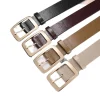 ceinture à boucle ardillon en or métallique simple pour femmes, accessoires en jean décontractés à la mode, ceinture gothique rétro en cuir pu blanc