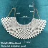 collier de perles de mariage, bijoux faits à la main, style court, ras du cou en perles pour mariée, chaîne d'épaule pour spectacle de fête