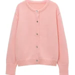 Cardigan décontracté à simple boutonnage pour femmes, col rond doux, pull à manches longues, streetwear chic pour femmes, mode