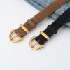 ceinture en daim et cuir véritable pour femme, tendance rétro, alliage, broche décontractée, design de luxe, ceinture d'affaires, surintendant polyvalent