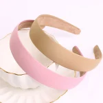 Bandeau recouvert de Satin, bandeau uni, ruban antidérapant, pour femmes et filles, accessoires pour cheveux, diadème