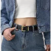 nouveau luxe double ceinture en cuir véritable pour femmes jean tenue décontractée boucle en alliage carré dames ceintures à la mode ceinture de mode