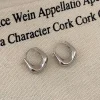 boucles d'oreilles en argent sterling 925 pour femmes, cerceau d'oreille polyvalent, doux fille, bijoux à la mode, cadeaux du nouvel an, accessoires