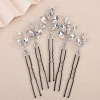 Épingles à cheveux de mariée en strass pour femmes, 5 pièces, épingles à cheveux de mariage faites à la main, accessoires de fête, bijoux pour femmes, couvre chef de mariage