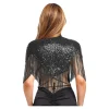 femmes paillettes frangées mode châles soirée cape paillettes scintillant gland châle pour fête déguisement ascot course accessoire