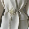 Ceinture de taille en perles pour femmes, 1 pièce, nouveau Style camélia, décorative, polyvalente, assortie, robe, manteau, veste, mode, ceinture élégante