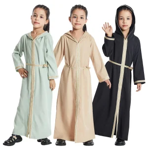 Enfants filles musulmanes Abaya prière à capuche longue Robe Maxi turquie caftan Robe arabe dubaï Islam maroc Eid fête Ramadan Robe Caftan Enfants filles musulmanes Abaya prière à capuche longue Robe Maxi turquie caftan Robe arabe dubaï Islam maroc Eid fête Ramadan Robe Caftan