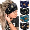 Bandeau de sauna large imprimé bohème pour femmes et filles, turban élastique vintage, enveloppement de sauna, bandana de yoga imprimé doux, accessoires pour cheveux, nouveau