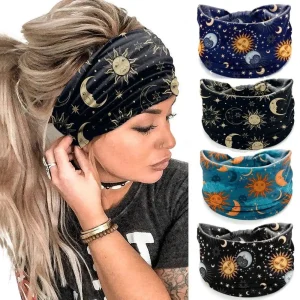 Bandeau de sauna large imprimé bohème pour femmes et filles, turban élastique vintage, enveloppement de sauna, bandana de yoga imprimé doux, accessoires pour cheveux, nouveau