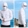 chemise de pêche à capuche, masque d'été, tissu de performance, sweat à capuche d'extérieur, matériau léger, maillot de protection solaire