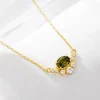 Pendentif en argent regardé 925 avec péridot vert, pierre précieuse, un pont entre le collier, bijoux, HT, vente en gros, 925