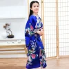 kimono traditionnel japonais en satin pour fille, robe de bain de luxe avec costume de performance obi