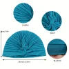 4 pièces/ensemble couleur unie turban casquette élastique bonnet foulard femmes chimio chapeaux décontracté plissé tête enveloppement