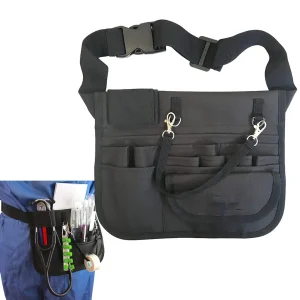 Sac banane pour infirmière en tissu Oxford, multi-compartiments, grande capacité, sac de taille pour infirmière, poches pour équipement professionnel, pochette d&rsquo;organisation pour soins infirmiers