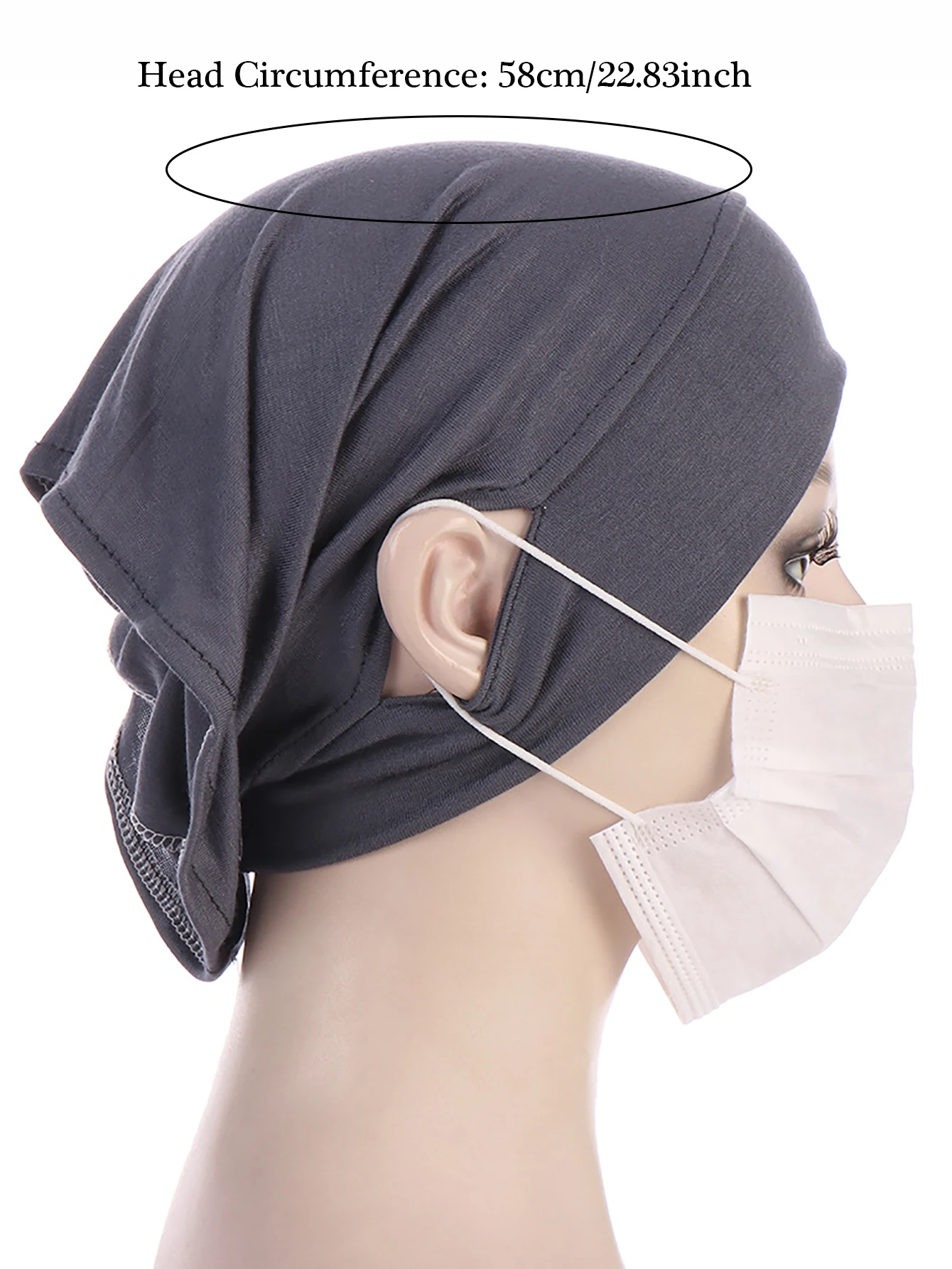 chimwomen's hijab islamic under planchers f, solid document undercap, ear hole hijab caps, bandanas cap, under caps, ready