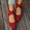 chaussures pour femmes ballerines chaussures 2025 printemps/automne sangle cheville élastique sexy dames élégantes chaussures plates confortables taille 36 43