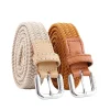 ceinture élastique tressée en nylon unisexe, tendance, accessoires en denim polyvalents, ceinture à boucle ardillon, ceinture en toile pour adolescents et enfants